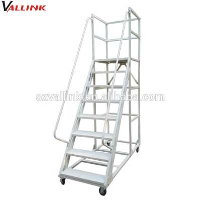 Factory Direct Multi Functional Steel Mobile Step Platform Ladder with Wheels