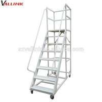 Factory Direct Multi Functional Steel Mobile Step Platform Ladder with Wheels