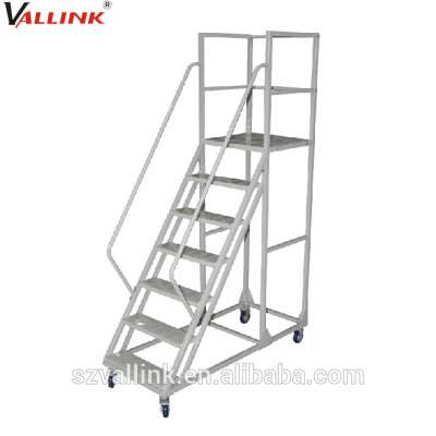 3 Meter Steel Platform Rolling Safety Ladders for Warehouse